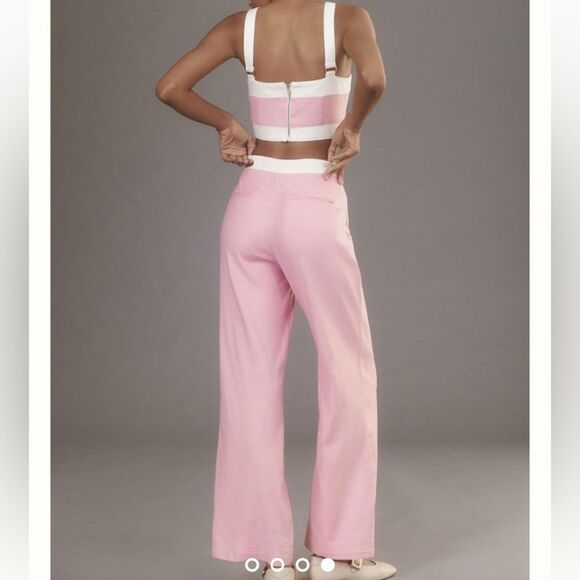 Maeve Linen Side-Button Trousers - Picture 4 of 4